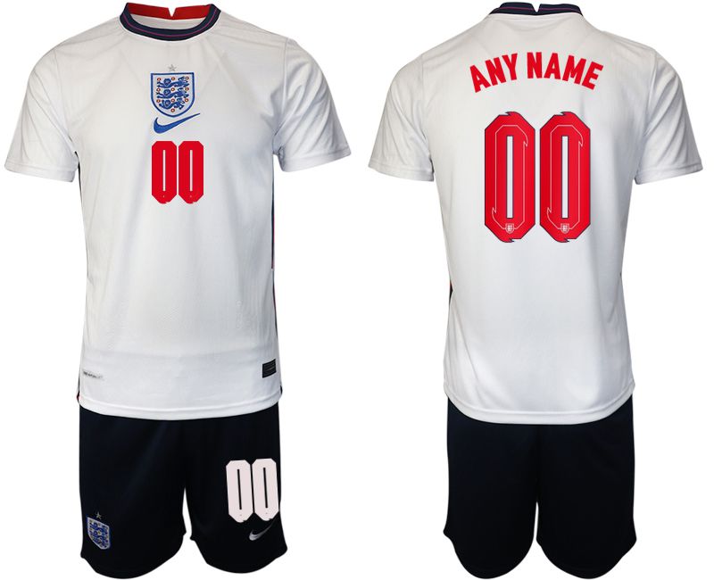 Men 2020-2021 European Cup England home white customized Nike Soccer Jersey